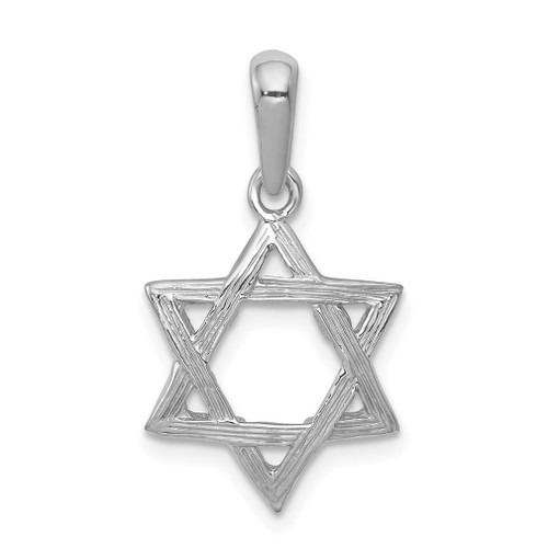 Lex & Lu 14k White Gold Star Of David Pendant LAL77023 - Lex & Lu