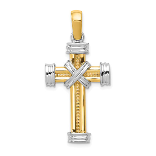 Lex & Lu 14k Two-tone Gold Latin Cross Pendant LAL77185 - Lex & Lu