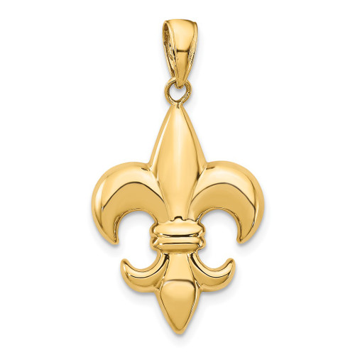 Lex & Lu 14k Yellow Gold Medium Fleur-De-Lis Pendant - Lex & Lu