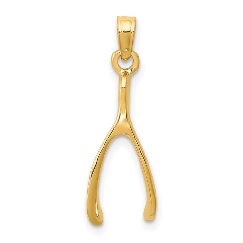 Lex & Lu 14k Yellow Gold Wishbone Pendant - Lex & Lu