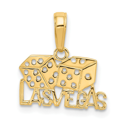 Lex & Lu 14k Yellow Gold Las Vegas w/Dice Pendant - Lex & Lu
