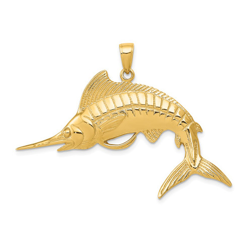 Lex & Lu 14k Yellow Gold Marlin Pendant - Lex & Lu