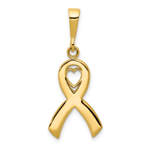 Lex & Lu 14k Yellow Gold Heart In Awareness Pendant - Lex & Lu