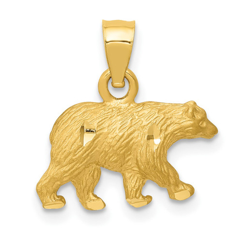 Lex & Lu 14k Yellow Gold D/C Bear Pendant LAL77531 - Lex & Lu