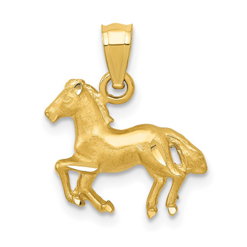 Lex & Lu 14k Yellow Gold D/C Horse Pendant LAL77546 - Lex & Lu