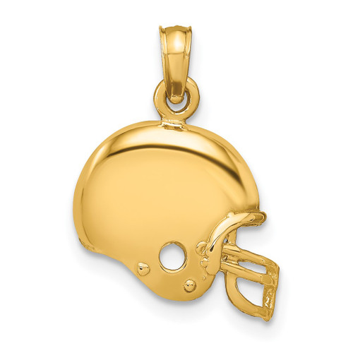 Lex & Lu 14k Yellow Gold Football Helmet Pendant LAL77672 - Lex & Lu