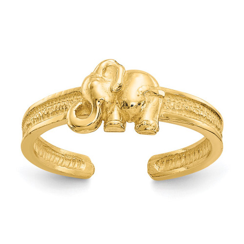 Lex & Lu 14k Yellow Gold Elephant Toe Ring - Lex & Lu