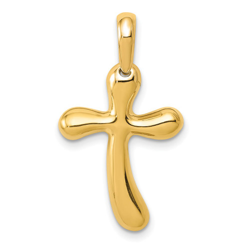 Lex & Lu 14k Yellow Gold Polished Freeform Cross Pendant - Lex & Lu