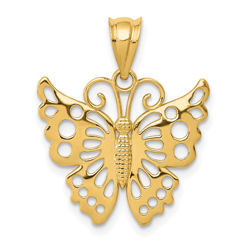 Lex & Lu 14k Yellow Gold Butterfly Pendant LAL78079 - Lex & Lu