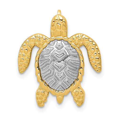 Lex & Lu 14k Two-tone Gold & Turtle Pendant Slide - Lex & Lu