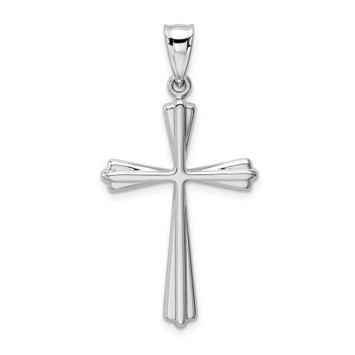 Lex & Lu 14k White Gold Polished Cross Pendant LAL78206 - Lex & Lu