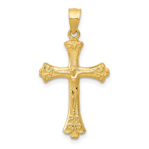 Lex & Lu 14k Yellow Gold Crucifix Pendant LAL78228 - Lex & Lu