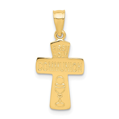 Lex & Lu 14k Yellow Gold First Holy Communion Cross Pendant - Lex & Lu