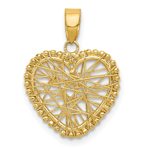 Lex & Lu 14k Yellow Gold Open Wire Heart Pendant - Lex & Lu