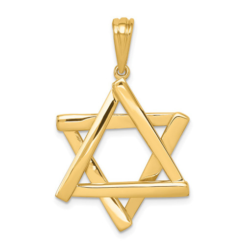 Lex & Lu 14k Yellow Gold Star of David Pendant LAL78519 - Lex & Lu