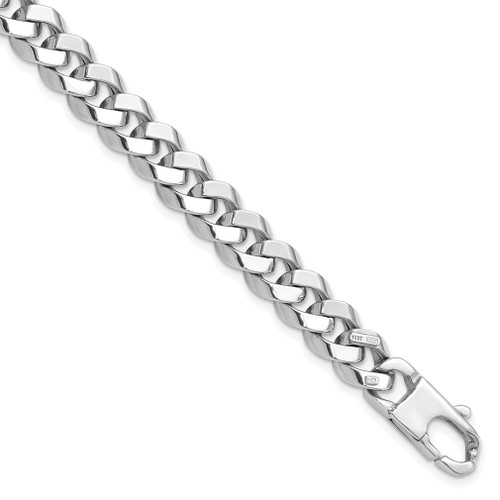 Lex & Lu 14k White Gold 8.5mm Beveled Curb Bracelet - Lex & Lu