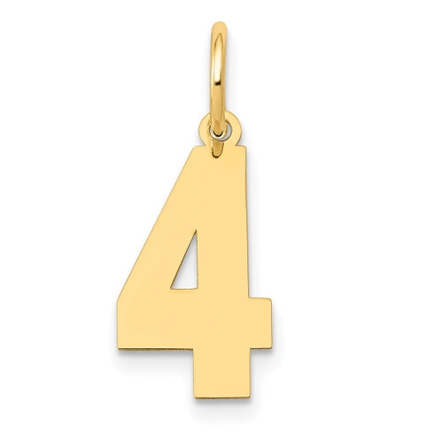 Lex & Lu 14k Yellow Gold Medium Polished Number 4 Charm - Lex & Lu