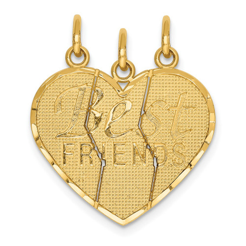 Lex & Lu 14k Yellow Gold 3 piece Break-apart Friend Charm - Lex & Lu