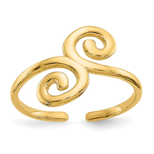 Lex & Lu 14k Yellow Gold Swirl Toe Ring LAL80242 - Lex & Lu