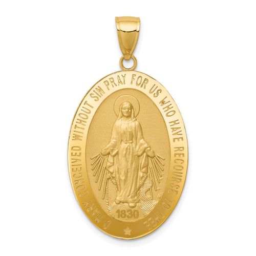 Lex & Lu 14k Yellow Gold Miraculous Medal Pendant LAL80272 - Lex & Lu