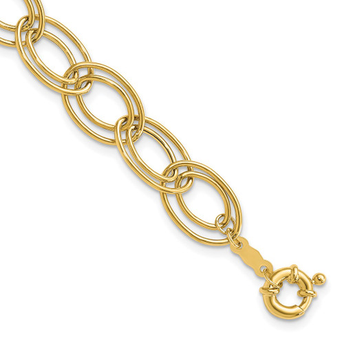 Lex & Lu 14k Yellow Gold Fancy Oval Link Bracelet 7.5'' - Lex & Lu