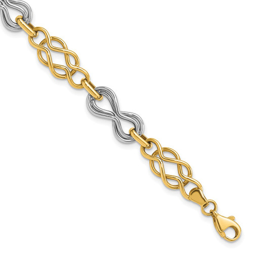 Lex & Lu 14k Two-tone Gold Infinity Hollow Bracelet - Lex & Lu