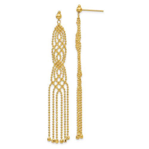 Lex & Lu 14k Yellow Gold Beaded Earrings LAL80921 - Lex & Lu