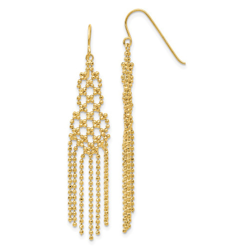 Lex & Lu 14k Yellow Gold Bead Chain Earrings - Lex & Lu