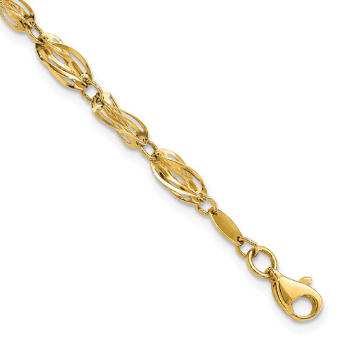 Lex & Lu 14k Yellow Gold Polished Fancy Bracelet LAL81082 - Lex & Lu