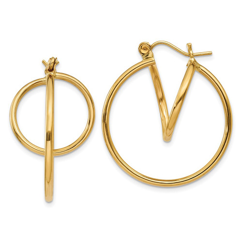 Lex & Lu 14k Yellow Gold Fashion Circle Hoop Earrings - Lex & Lu
