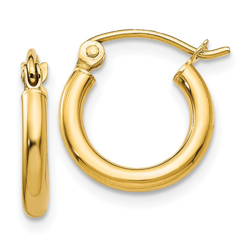 Lex & Lu 14k Yellow Gold Lightweight Tube Hoop Earrings LAL81536 - Lex & Lu