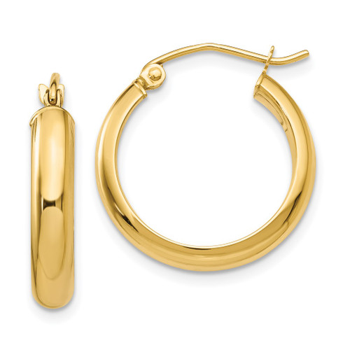 Lex & Lu 14k Yellow Gold Round Tube Hoop Earrings LAL81649 - Lex & Lu