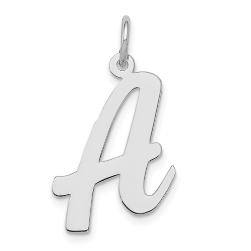 Lex & Lu Sterling Silver Large Script Initial A Charm - Lex & Lu