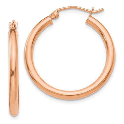 Lex & Lu 14k Rose Gold 2.5mm Polished Hoop Earrings LAL81926 - Lex & Lu