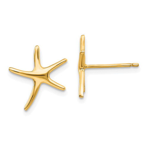 Lex & Lu 14k Yellow Gold Starfish Post Earrings LAL81955 - Lex & Lu