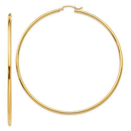 Lex & Lu 14k Yellow Gold Light Weight Hoop Earrings LAL82059 - Lex & Lu