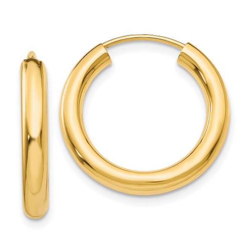 Lex & Lu 14k Yellow Gold Polished Endless Tube Hoop Earrings LAL82285 - Lex & Lu