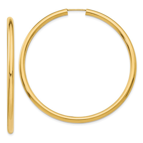 Lex & Lu 14k Yellow Gold Polished Endless Tube Hoop Earrings LAL82289 - Lex & Lu