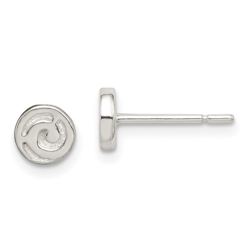 Lex & Lu Sterling Silver Swirl Post Earrings - Lex & Lu