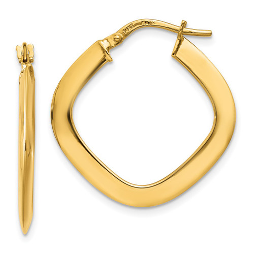 Lex & Lu 14k Yellow Gold Tapered Square Hoop Earrings LAL82627 - Lex & Lu