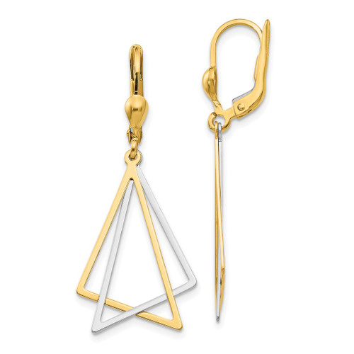 Lex & Lu 14k Two-tone Gold Leverback Drop Earrings - Lex & Lu