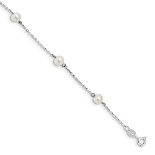 Lex & Lu Sterling Silver and Fresh Water Cultured Pearl Bracelet 7'' - Lex & Lu