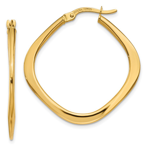 Lex & Lu 14k Yellow Gold Tapered Square Hoop Earrings LAL82909 - Lex & Lu