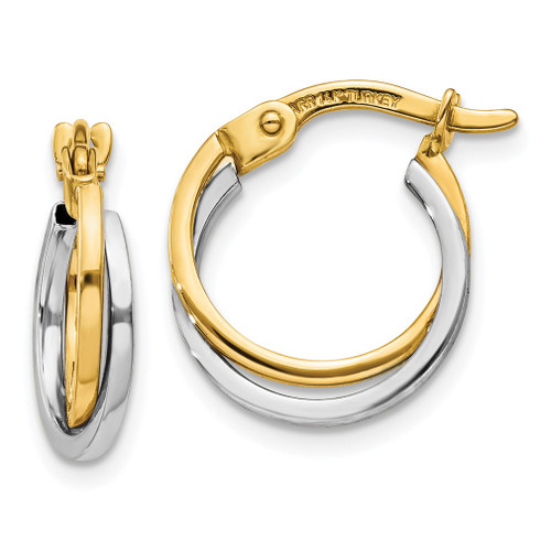 Lex & Lu 14k Two-tone Gold Polished Hollow Hoop Earrings LAL82912 - Lex & Lu