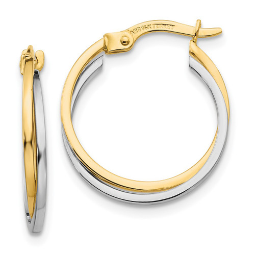 Lex & Lu 14k Two-tone Gold Polished Hollow Hoop Earrings LAL82914 - Lex & Lu