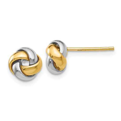 Lex & Lu 14k Two-tone Gold Knot Post Earrings - Lex & Lu