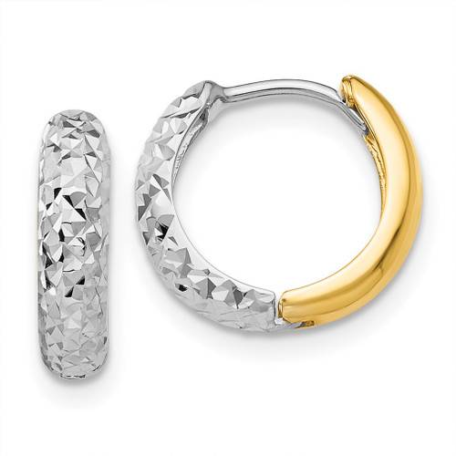 Lex & Lu 14k Two-tone Gold D/C Hoop Earrings - Lex & Lu