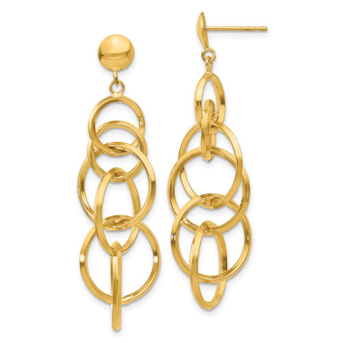 Lex & Lu 14k Yellow Gold Circle Drop Post Earrings - Lex & Lu