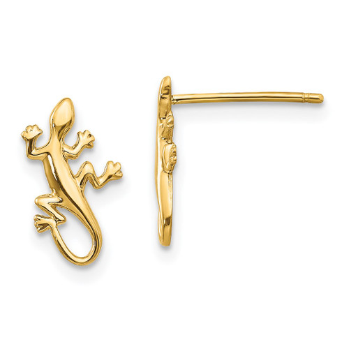 Lex & Lu 14k Yellow Gold Polished Gecko Post Earrings - Lex & Lu