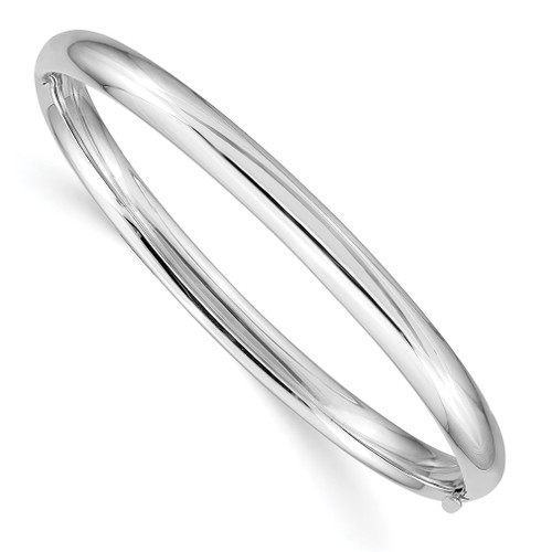 Lex & Lu 14k White Gold 3/16 Hinged Bangle Bracelet - Lex & Lu